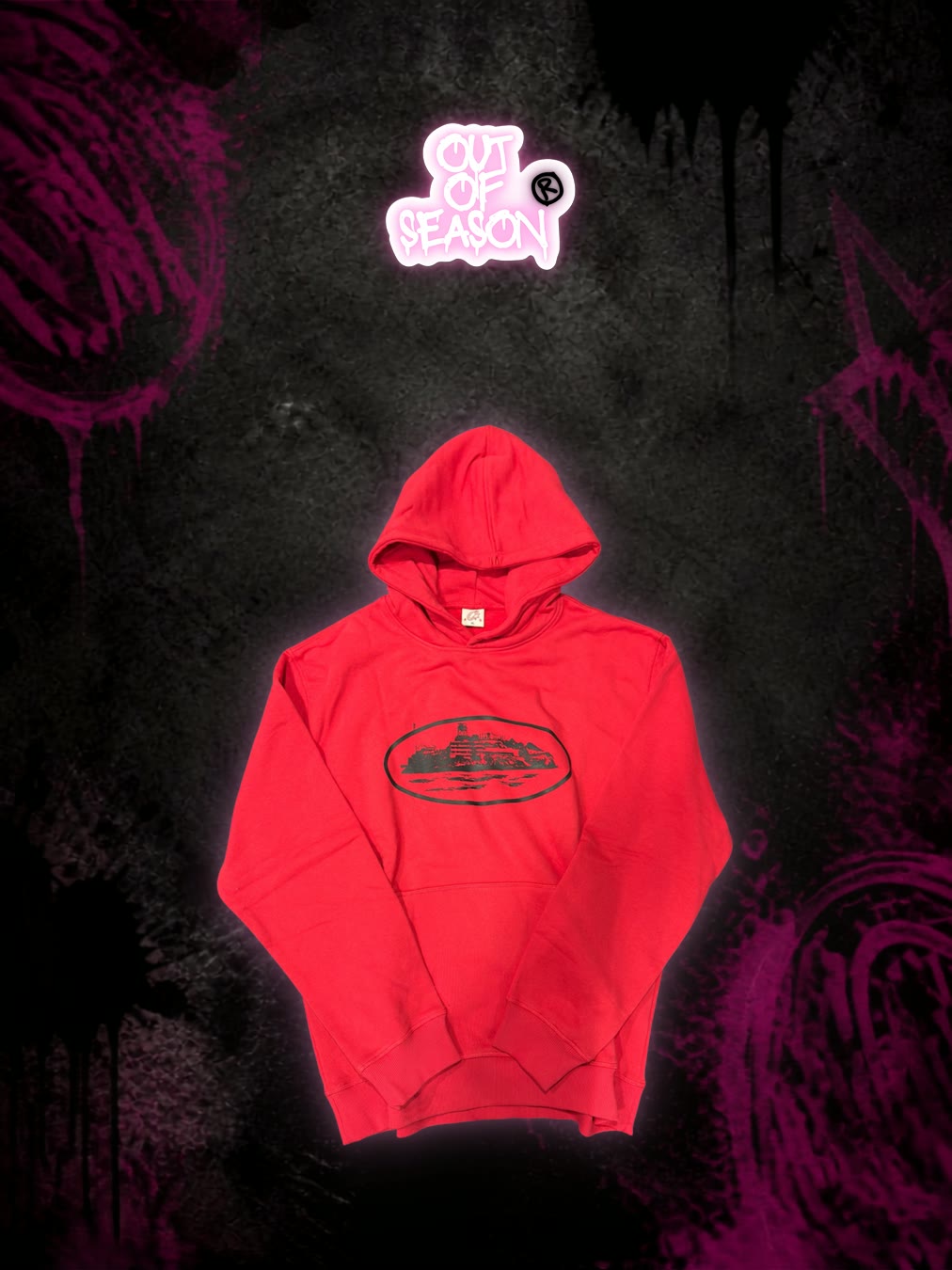 Corteiz Alcatraz Hoodie Rojo