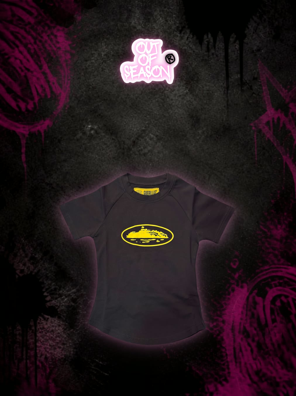 Corteiz Guerillaz Baby Tee Amarilla